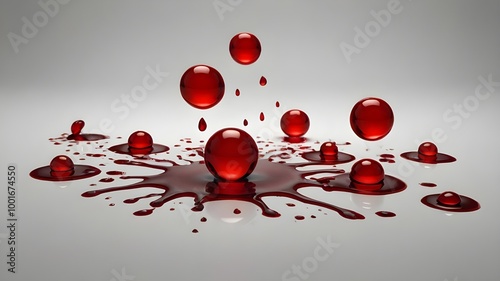 Blood_drops_cut_out, cells, blood, drops, blood drops on white photo