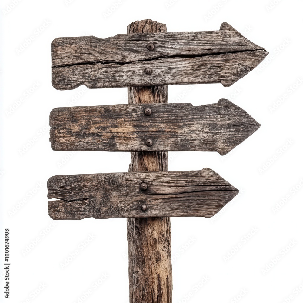 Wooden Signpost with Blank Arrows for Directional Use Wooden Signpost with Blank Arrows for Directional Use