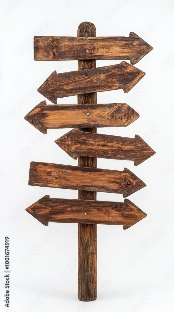 Rustic Wooden Signpost with Empty Arrows Rustic Wooden Signpost with Empty Arrows