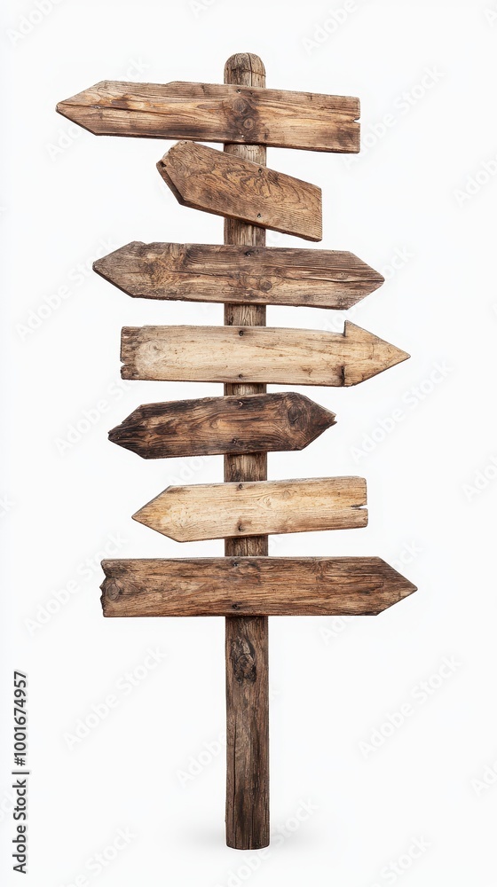 Wooden Signpost with Empty Arrows for Directional Use Wooden Signpost with Empty Arrows for Directional Use