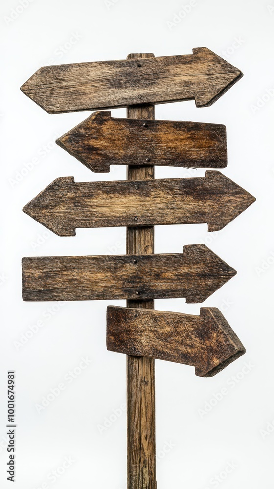 Rustic Wooden Signpost with Empty Arrows Rustic Wooden Signpost with Empty Arrows