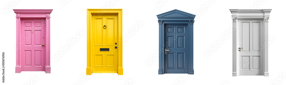 Collection set of door isolated on transparent and white background, cut out png Collection set of door isolated on transparent and white background, cut out png