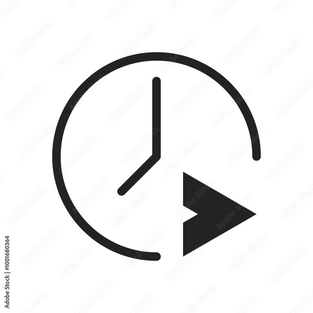 Send later Your message in chat black isolated illustration for User Interface. Vector icon in flat style Send later Your message in chat black isolated illustration for User Interface. Vector icon in flat style