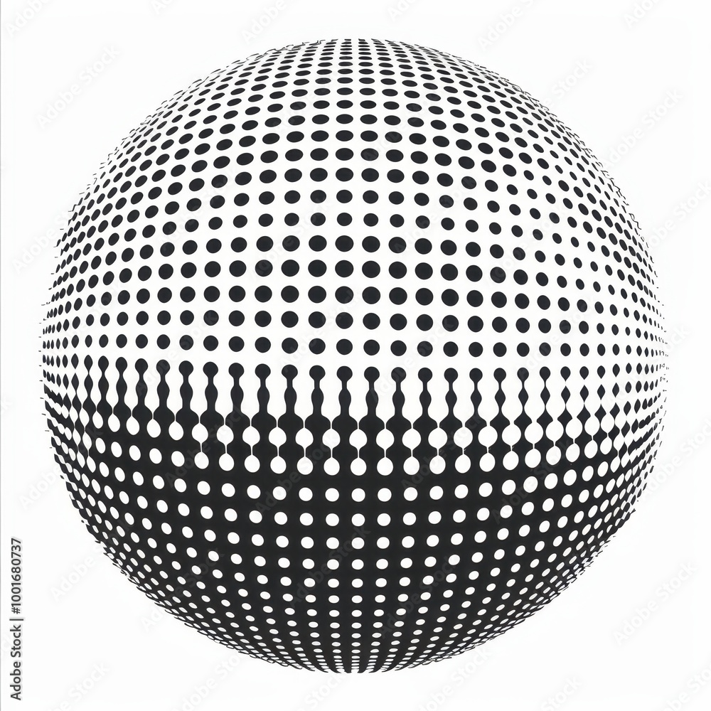 A monochromatic spherical design with varying dot patterns, ideal for backgrounds in creative projects, technology themes, or modern art displays, enhancing visual appeal, A monochromatic spherical design with varying dot patterns, ideal for backgrounds in creative projects, technology themes, or modern art displays, enhancing visual appeal,