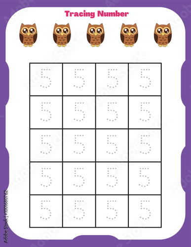 Number tracing Worksheet for kids 