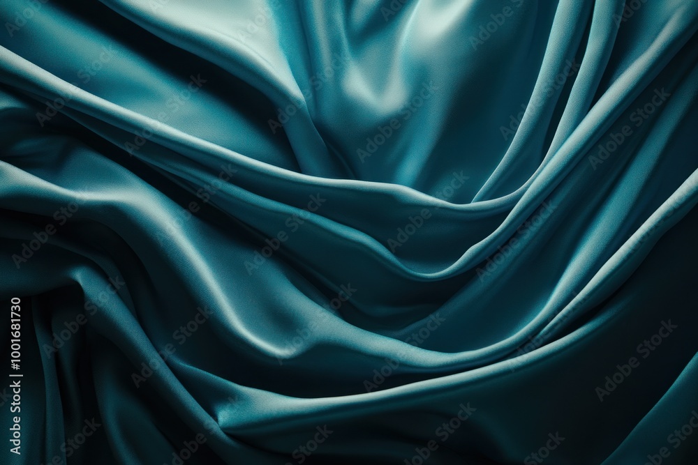 Obraz premium Smooth Silk Fabric in Teal Color