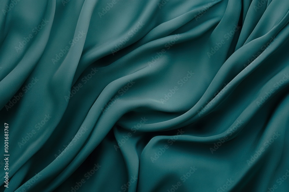 Obraz premium Soft Teal Fabric with Elegant Drapery