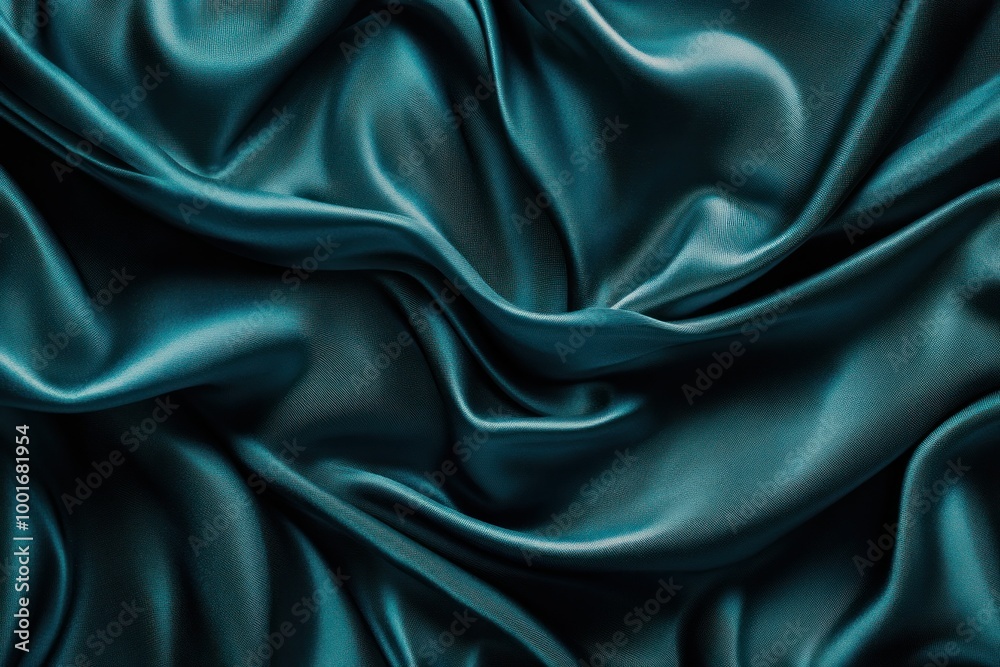 Fototapeta premium Elegant Teal Satin Fabric Textures
