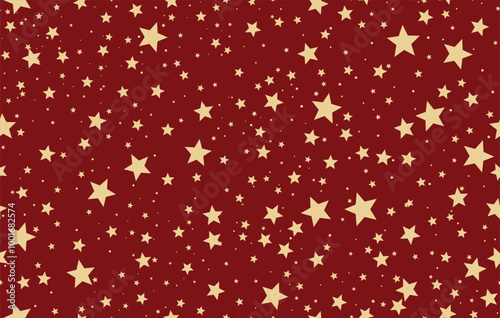 Christmas Wrapping Paper Seamless Illustration. Holiday Seamless Vector Pattern Christmas Elements Snowflakes Background. Hand Drawn. Simple Design For Textile, Wallpaper, Fabric Prints Or Wrapping