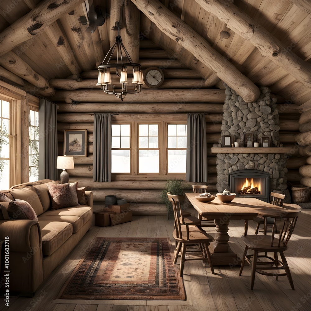 interior home design of a rustic log cabin interior home design of a rustic log cabin