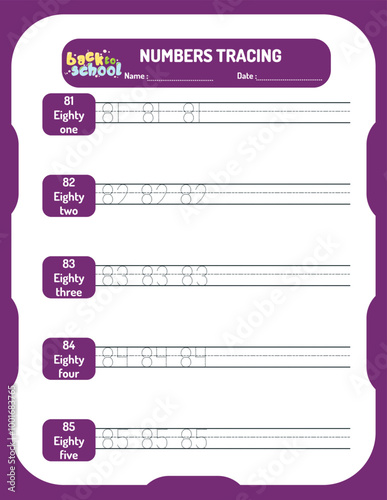 Number Tracing Worksheets for kids 