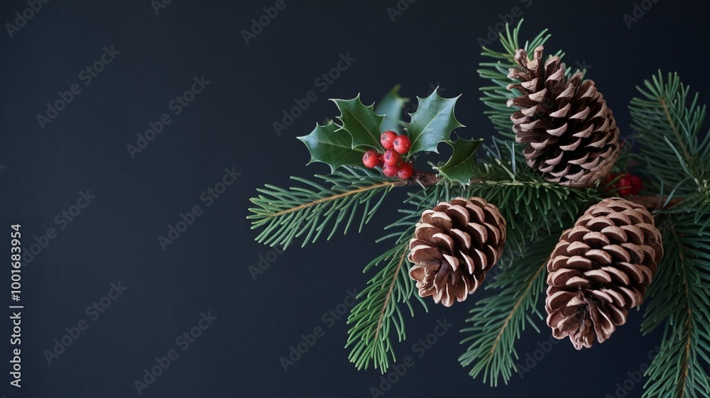 Christmas Tree Branches on Plain Background Christmas Tree Branches on Plain Background
