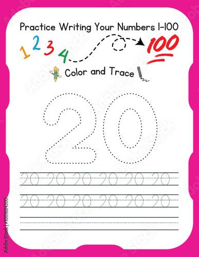 Number tracing Worksheets for kids 