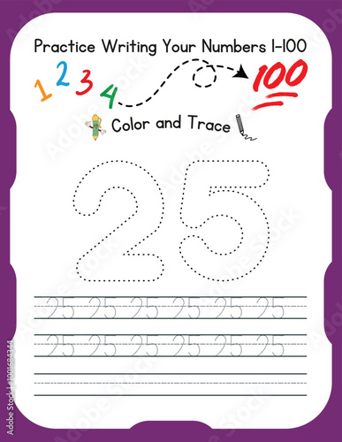 Number tracing Worksheets for kids 