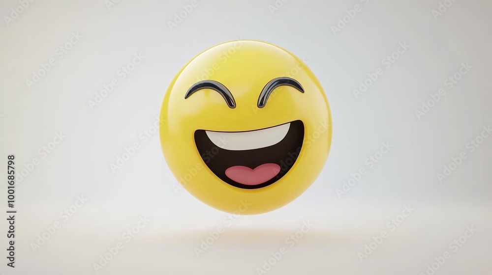 A simple laughing 3d emoji, minimalistic and clean A simple laughing 3d emoji, minimalistic and clean