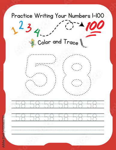 Number tracing Worksheets for kids 