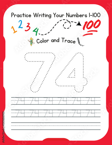 Number tracing Worksheets for kids 