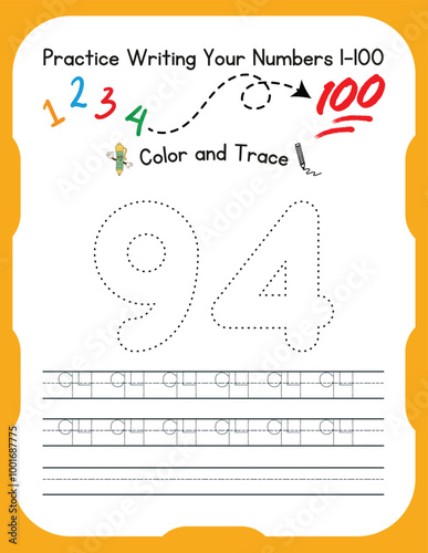 Number tracing Worksheets for kids 