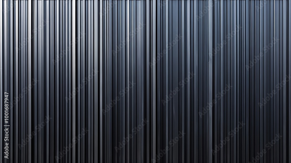 Obraz premium Black corrugated metal texture. Wall wooden vertical panels. Dark steel roof sheet. Wood siding for construction. 