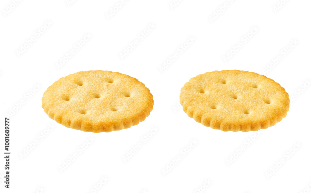 Crackers isolated. Round crackers isolated on white background. Crackers isolated. Round crackers isolated on white background.