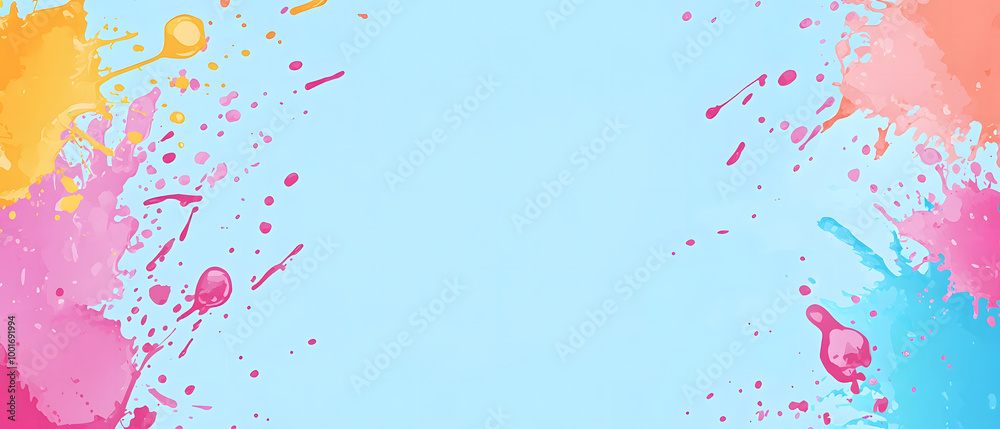 Obraz premium Vibrant Color Splashes on White Background - Abstract Art Concept