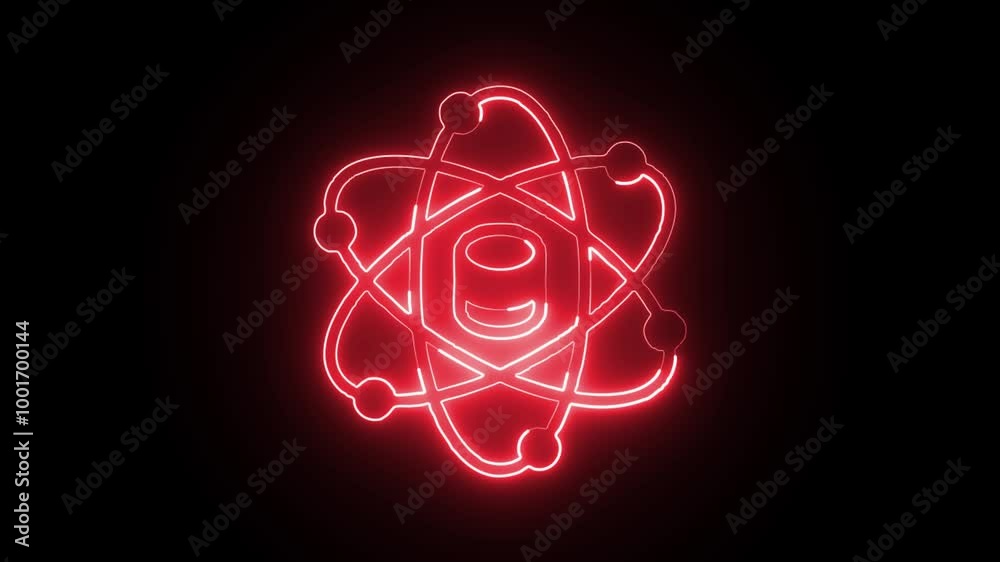 Glowing Neon Data Science Icon Isolated on Black Background. HD Video Motion Graphic Animation Glowing Neon Data Science Icon Isolated on Black Background. HD Video Motion Graphic Animation