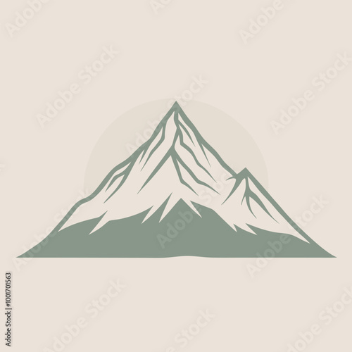 a black and white illustration of a mountain peak 