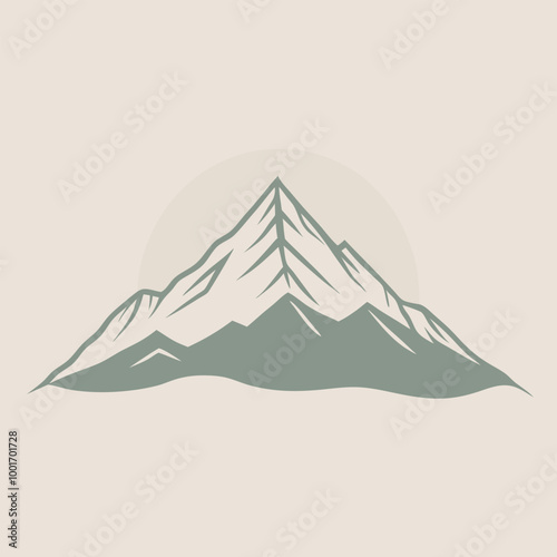a black and white illustration of a mountain peak 