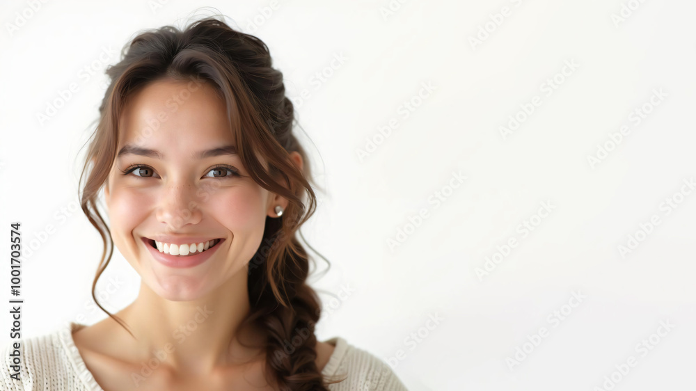 happy facial expression on white background happy facial expression on white background