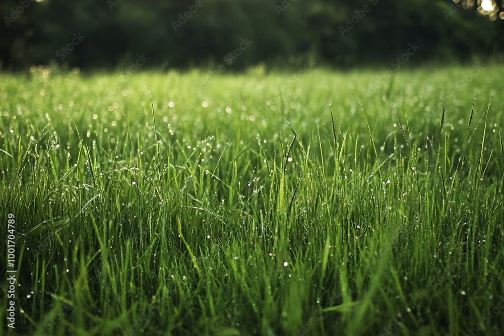 Close up of dew drops on fresh green grass in a field. Nature background texture. Close up of dew drops on fresh green grass in a field. Nature background texture.