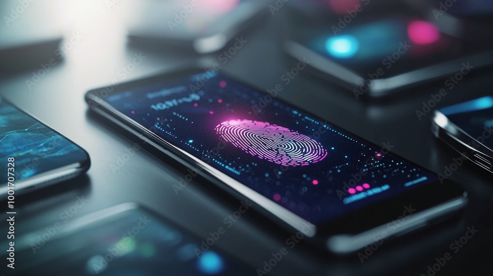 Using a smartphone fingerprint sensor for secure authentication at night with glowing effects Using a smartphone fingerprint sensor for secure authentication at night with glowing effects