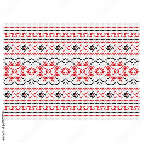 Ukrainian ornament. Imitation of knitted fabric. Vector illustration. Can be used for backgrounds, patterns, covers, souvenirs, clothing, textiles and other layouts.