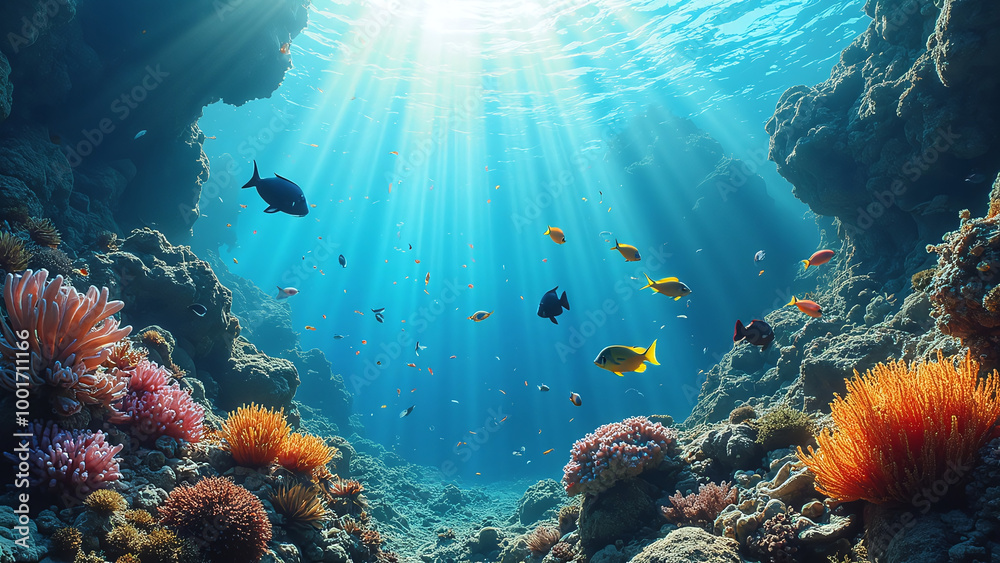Obraz premium Underwater Ocean Scene