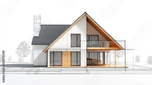 Modern annexe house extension with white highlights for a stylish uk home improvement