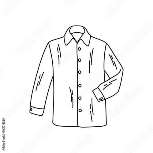 Sketch of a mens shirt, long sleeve