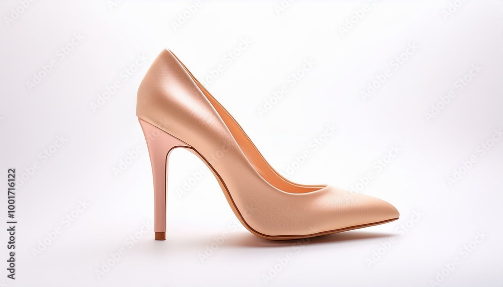 high-heeled shoe with sleek curves, isolated on a white background. high-heeled shoe with sleek curves, isolated on a white background.