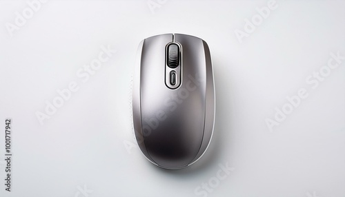  Wireless mouse with a minimalist design, placed on a white background