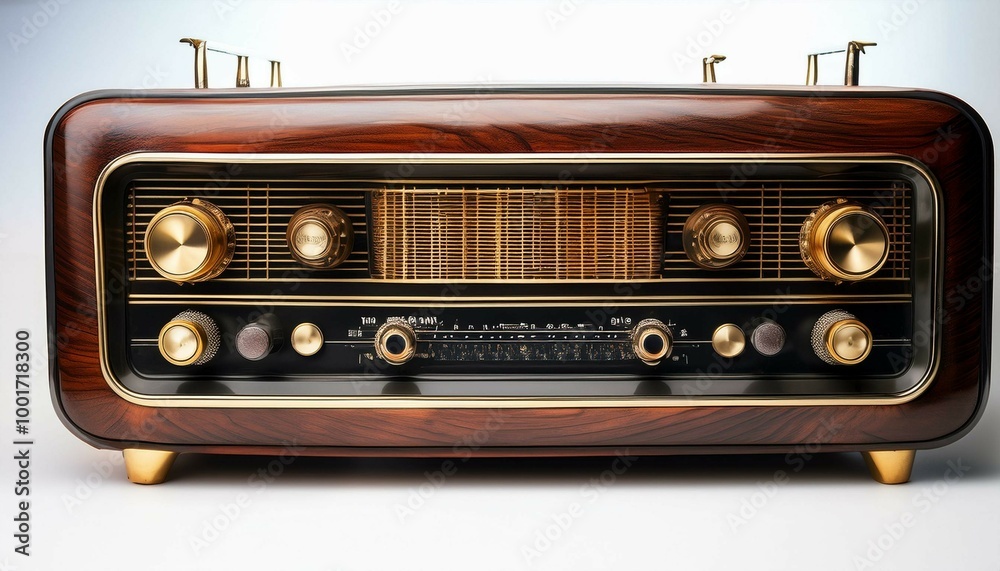 old radio isolated on white old radio isolated on white