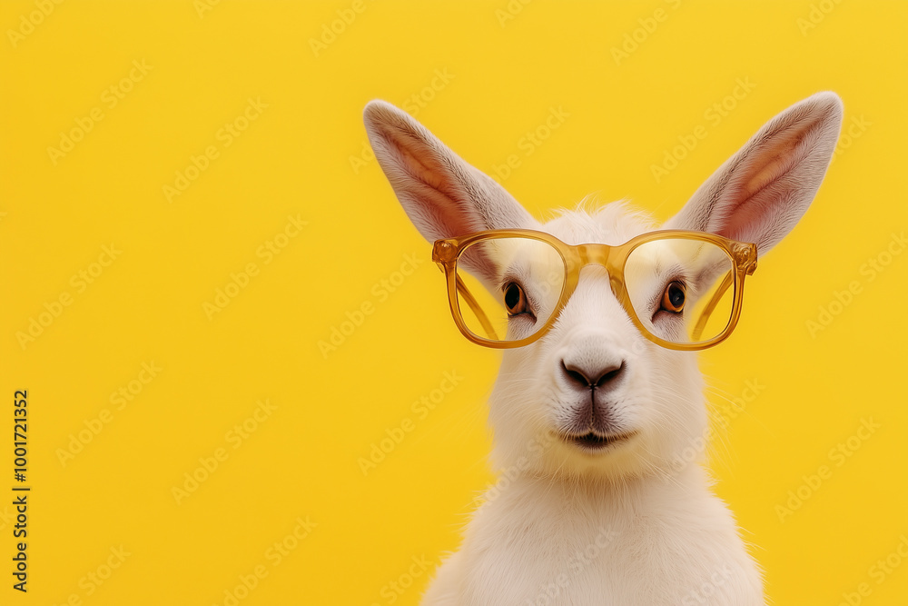 Creative animal concept of rabbit, copy text space, artwork Creative animal concept of rabbit, copy text space, artwork