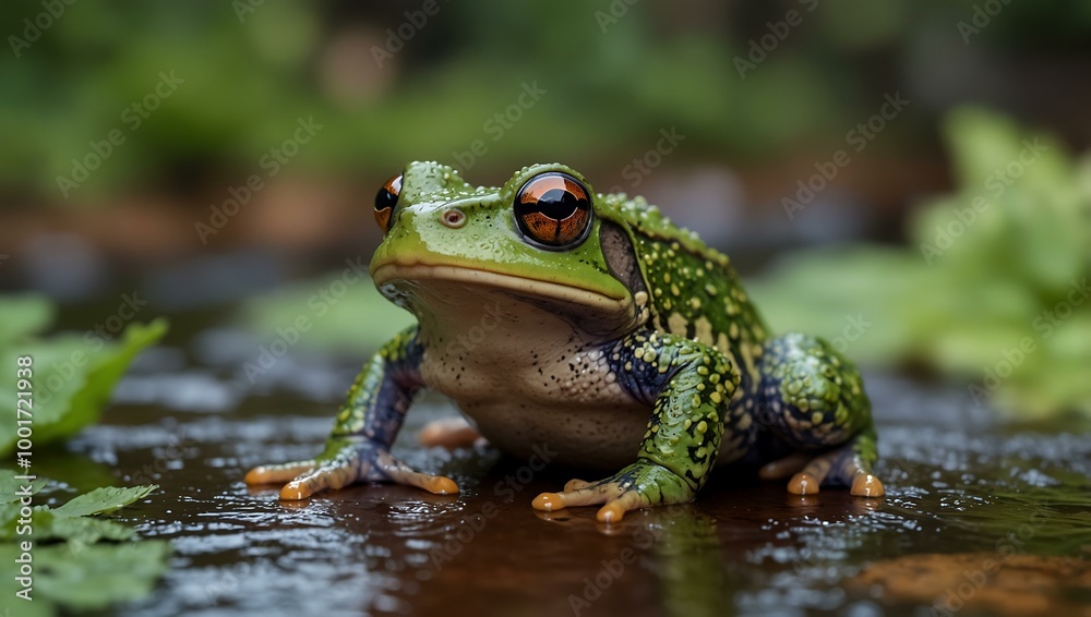 Playful frog coloring page design. Playful frog coloring page design.