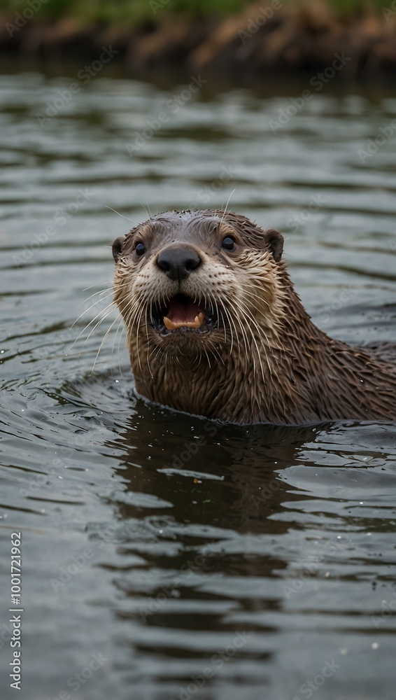 Playful otters showcasing their behavior. Playful otters showcasing their behavior.