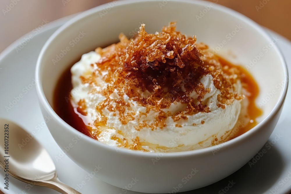 indulge in creamy delicacies: a gourmet dessert of whipped cream and caramel bliss indulge in creamy delicacies: a gourmet dessert of whipped cream and caramel bliss