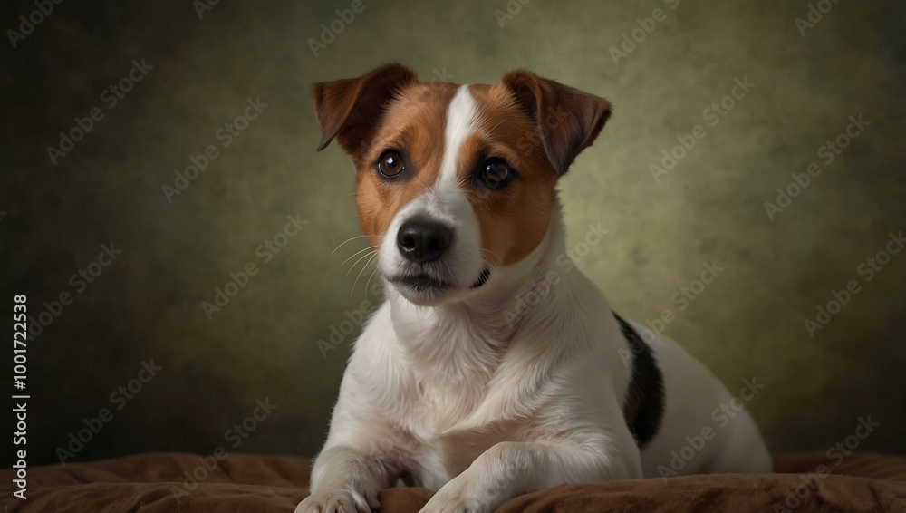 Portrait of a sitting Jack Russell Terrier. Portrait of a sitting Jack Russell Terrier.