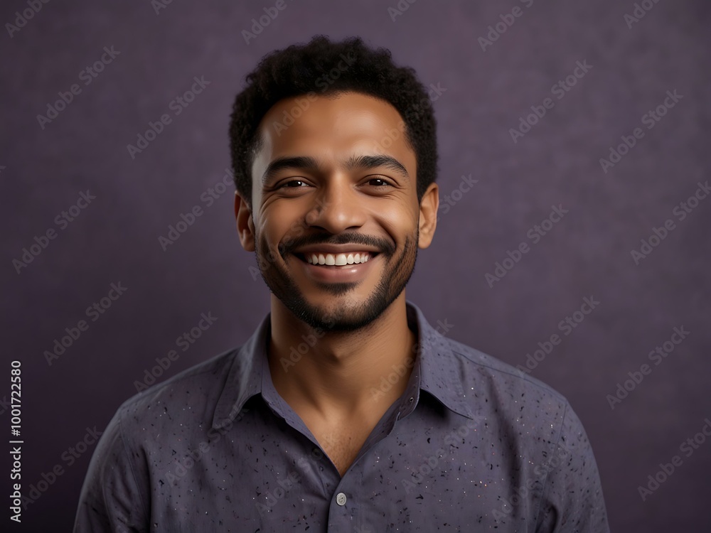 Portrait of a smiling man, isolated on a purple background. Portrait of a smiling man, isolated on a purple background.