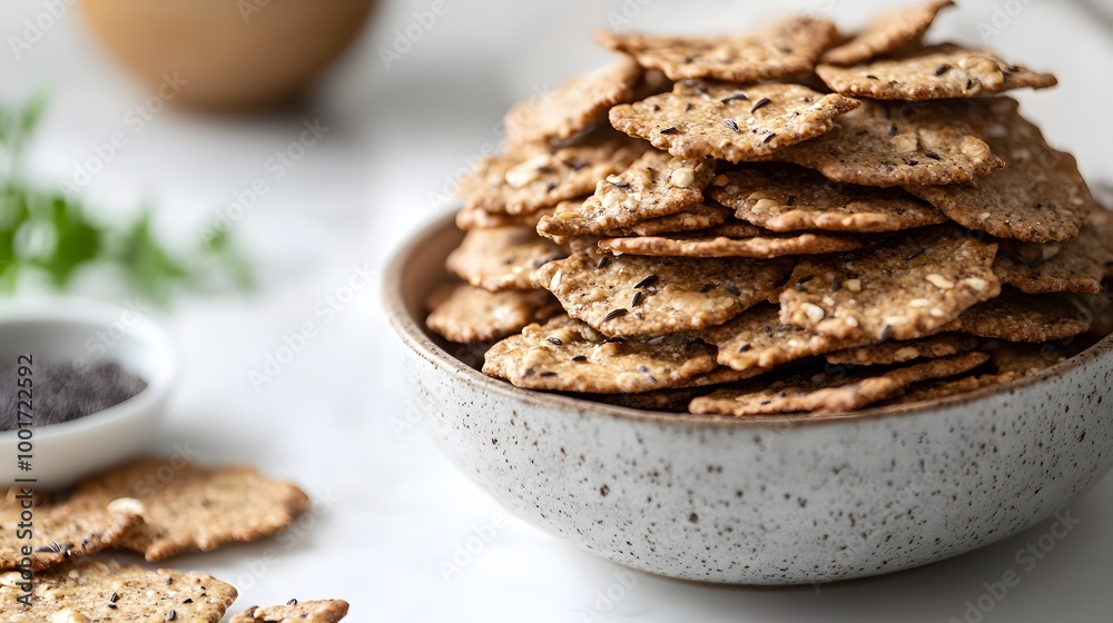 Many Caraway seed crackers Many Caraway seed crackers