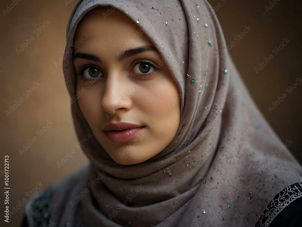 Portrait of a young woman wearing a hijab. Portrait of a young woman wearing a hijab.