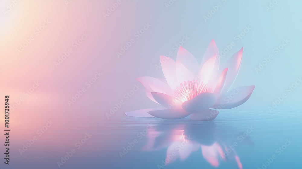 Luminous Lotus Against Minimalist Background Luminous Lotus Against Minimalist Background