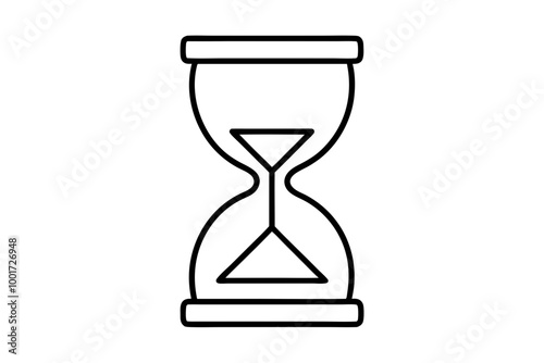 Hourglass line icon, hour glass line art vector logo. Vector isolated outline sandglass. Editable stroke
