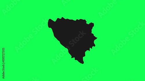 Bosnia Map Animation Greenscreen Background