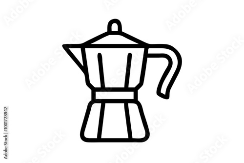 Stylized Coffee Pot Vector Art Capturing the Essence of Brewing Elegance

